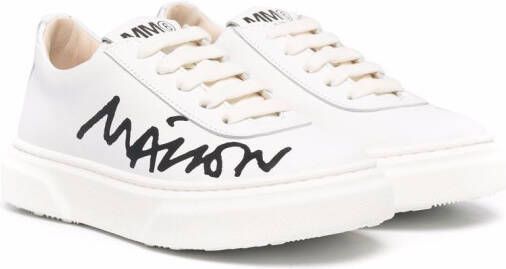 MM6 Maison Margiela Kids logo-print low-top sneakers White
