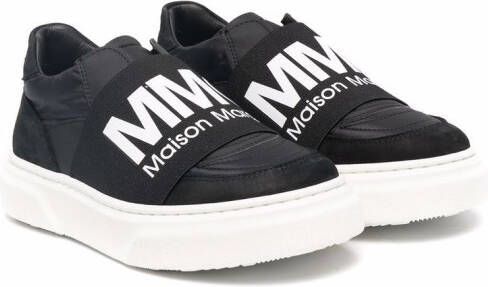 MM6 Maison Margiela Kids logo-print slip-on sneakers Black