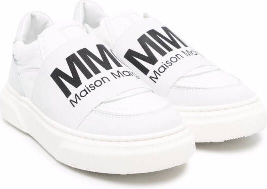 MM6 Maison Margiela Kids logo-print slip-on sneakers White