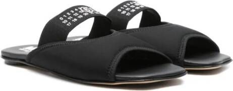 MM6 Maison Margiela Kids numbers-motif slides Black
