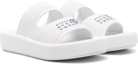 MM6 Maison Margiela Kids numbers-motif slides White