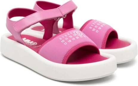 MM6 Maison Margiela Kids numbers-print touch-strap sandals Pink