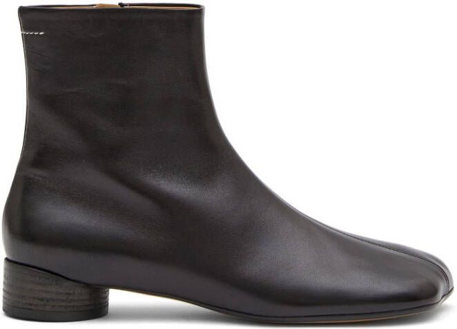 MM6 Maison Margiela Anatomic 35mm leather ankle boots Black