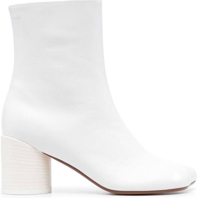 MM6 Maison Margiela Anatomic 70mm leather boots White