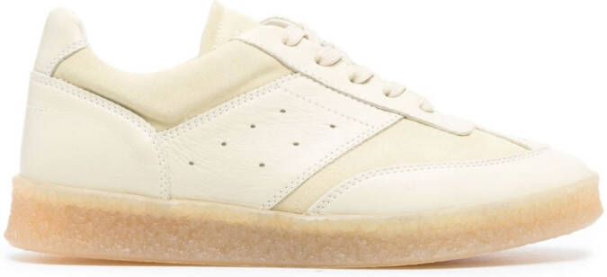 MM6 Maison Margiela numbers-patch leather snekaers Neutrals