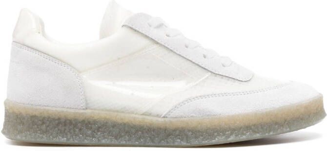MM6 Maison Margiela suede-panelling mesh sneakers White