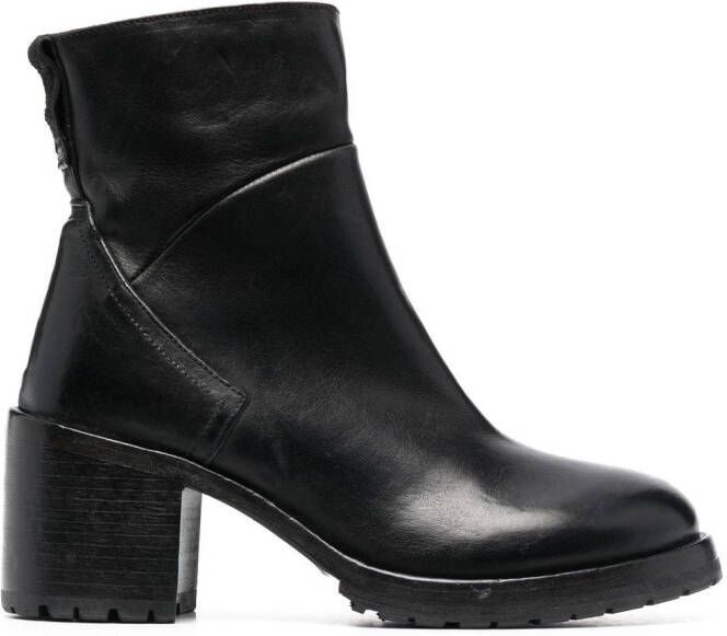 Moma 80mm heeled leather ankle boots Black