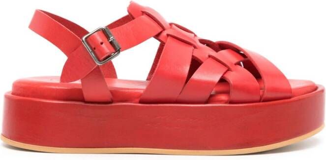 Moma Arizona Raw leather sandals Red