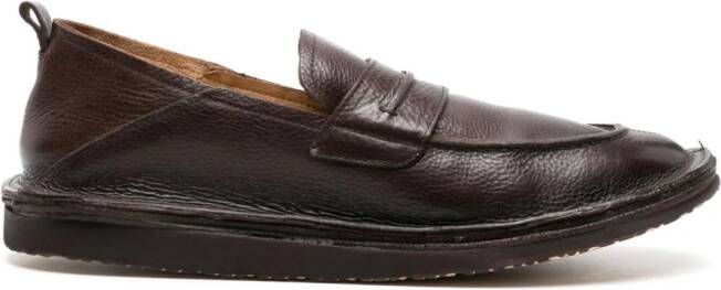 Moma grained-leather penny loafers Brown