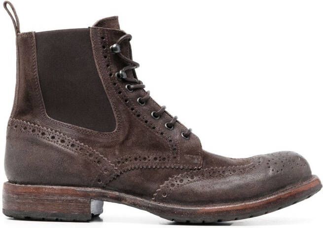 Moma perforated-detail ankle boots Brown