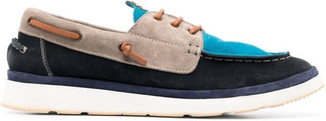 Moma suede boat shoes Blue