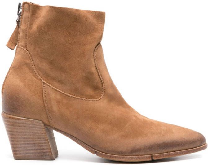 Moma suede panelled ankle boots Brown