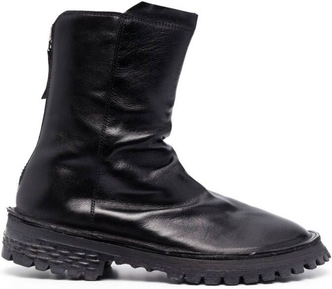 Moma tronchetto leather ankle boots Black