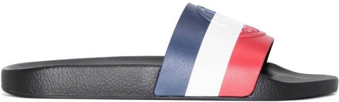 Moncler Basile striped flat slides Blue