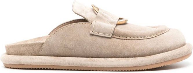 Moncler Bell suede mules Neutrals