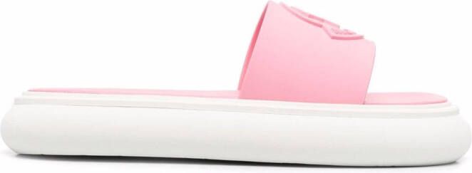 Moncler Jeanne logo-embossed slides Pink