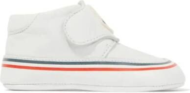 Moncler Enfant logo-appliqué leather pre-walkers White