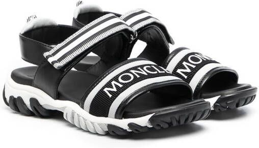 Moncler Enfant logo-front strappy sandals Black