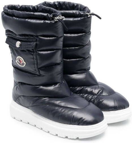 Moncler Enfant logo-patch quilted snow boots Blue