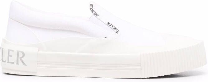 Moncler logo trimmed slip-on sneakers White