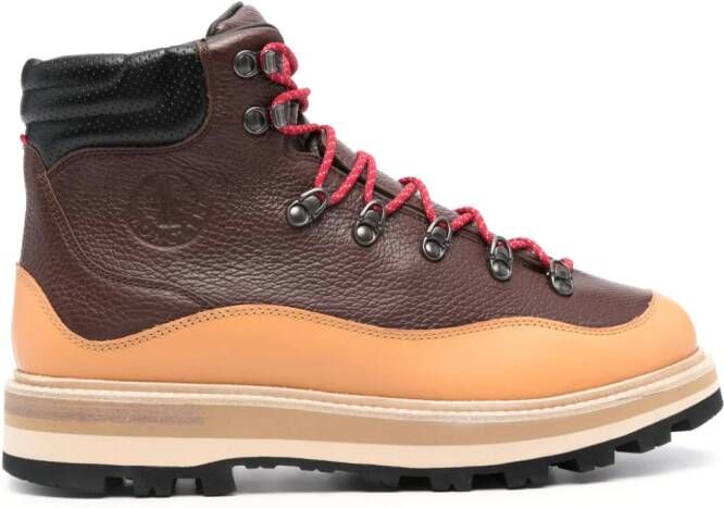 Moncler Peka Trek leather boots Brown