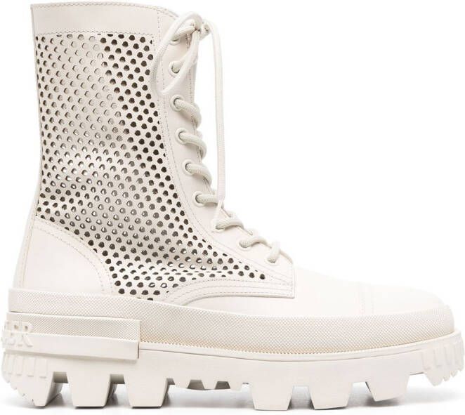 Moncler perforated lace-up boots Neutrals