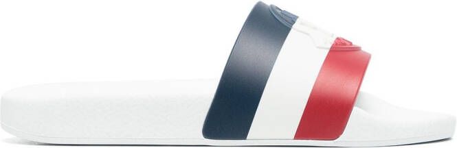 Moncler RWB stripe slides White