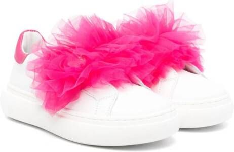 Monnalisa appliqué-detail leather sneakers White