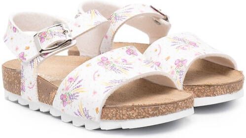 Monnalisa bouquet print sandals White
