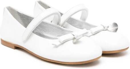 Monnalisa bow leather ballerina shoes White