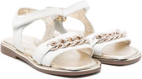 Monnalisa chain-link detail 10mm sandals White