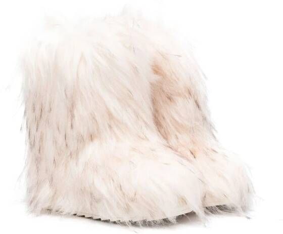 Monnalisa faux-fur ankle boots Neutrals