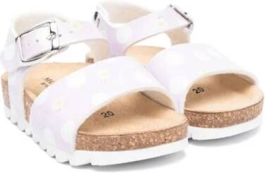 Monnalisa floral-print leather sandals Purple