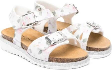 Monnalisa floral-print leather sandals White
