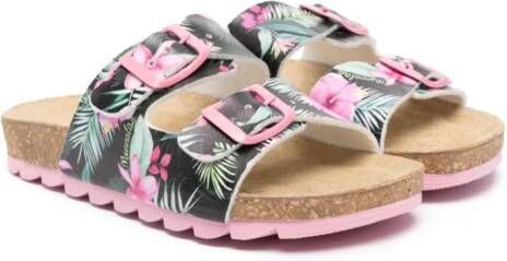 Monnalisa floral-print slides Pink