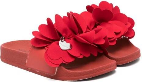 Monnalisa flower-detail flip flops Red