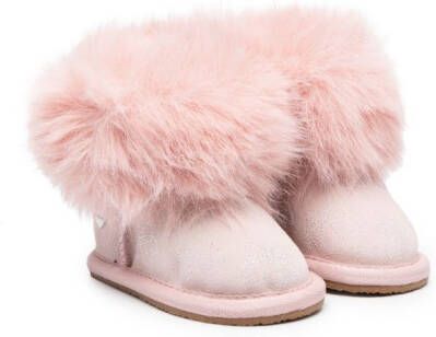 Monnalisa fur-ankle suede boots Pink