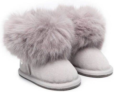Monnalisa fur-trim detail ankle boots Grey