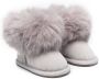 Monnalisa fur-trim detail ankle boots Grey - Thumbnail 1