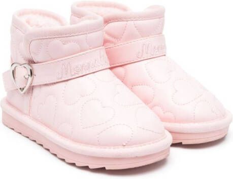 Monnalisa heart-motif ankle boots Pink