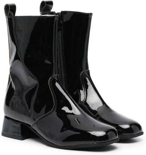 Monnalisa high-shine finish ankle boots Black