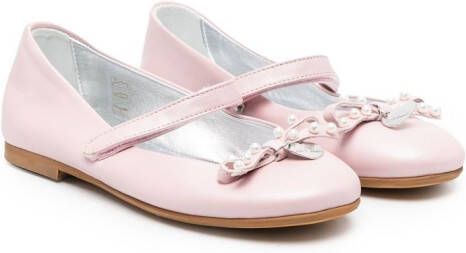 Monnalisa logo-charm 15mm ballerina shoes Pink
