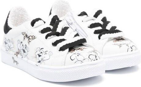 Monnalisa Pink Panther zip-up sneakers White