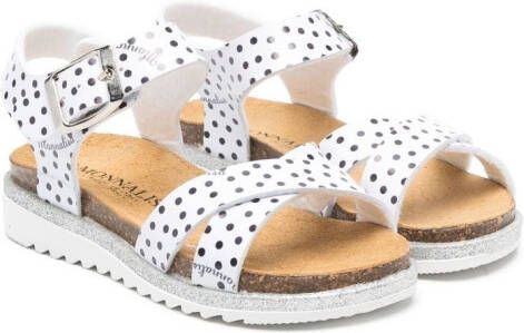 Monnalisa polka-dot 30mm sandals White