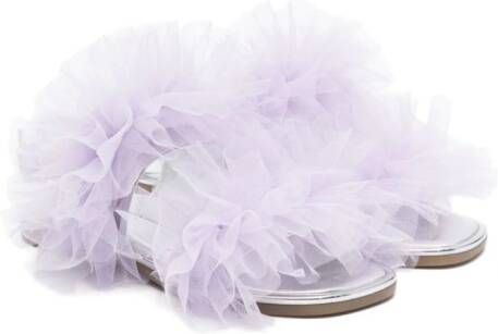 Monnalisa ruffle-detailed sandals Purple