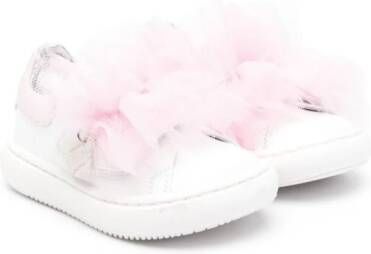 Monnalisa ruffled leather sneakers White