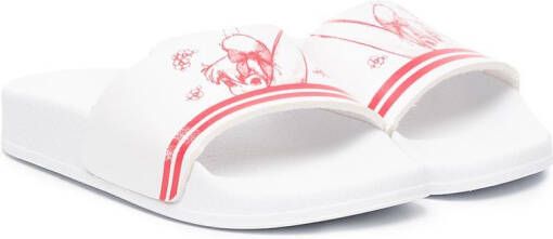 Monnalisa x Disney Tinkerbell print logo slides White
