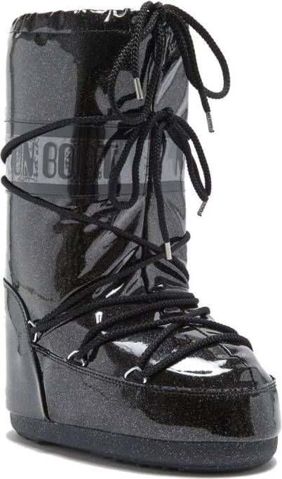 Moon Boot Kids logo-print glitter-detailing boots Black