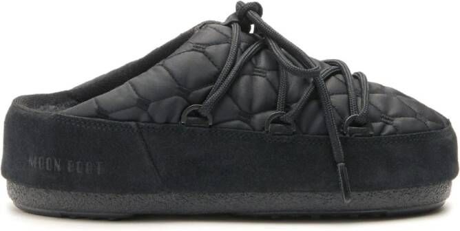 Moon Boot quilted lace-up slippers Black