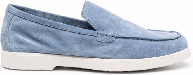 Moorer suede slip-on loafers Blue